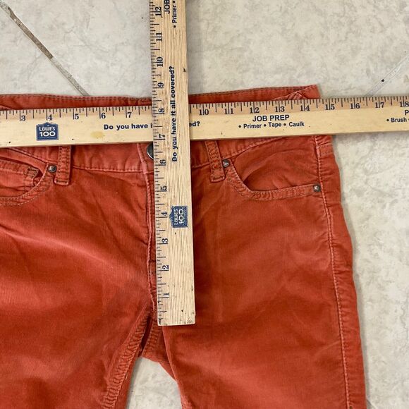 Free People Corduroy Jeans Womens Size 27 Burnt Orange logo button - Picture 6 of 12